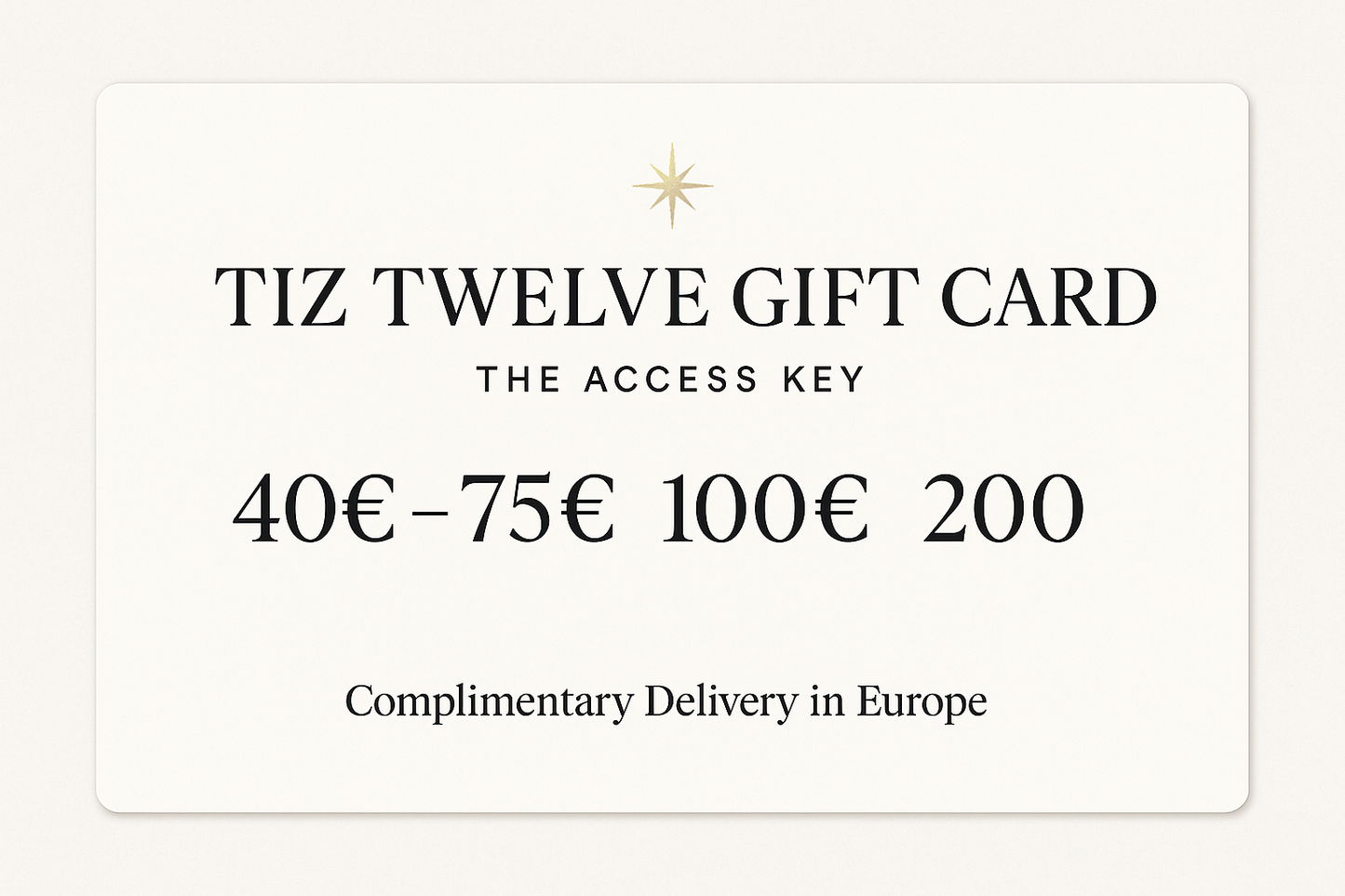 ✨ TIZ Twelve Gift Card — The Access Key