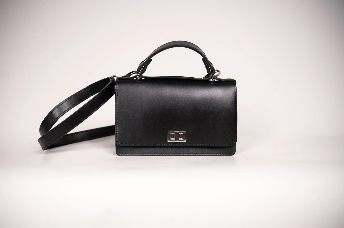 Small Briefcase Handbag - Black